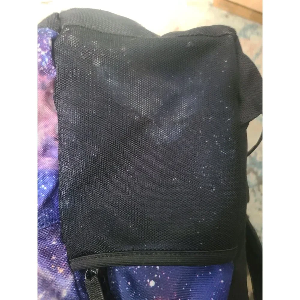 Lands End Class Mate Large Backpack Galaxy Print with Embroidered Basketball EUC